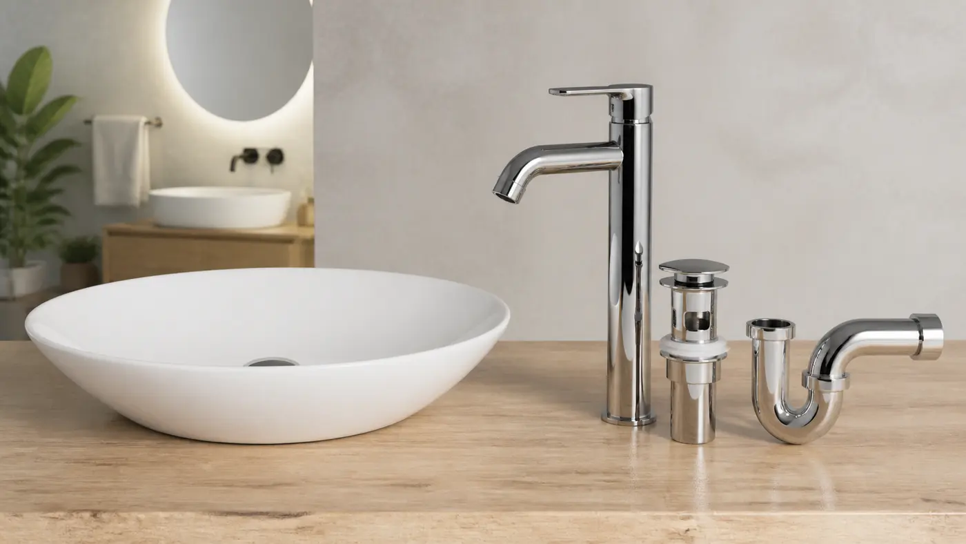 ghép vòi lavabo với xi phông
