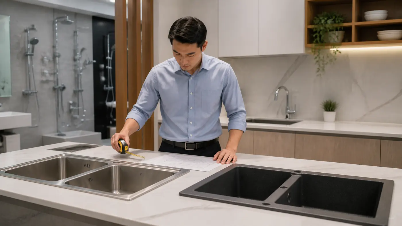 chọn chậu bếp theo kích thước tủ và nhu cầu