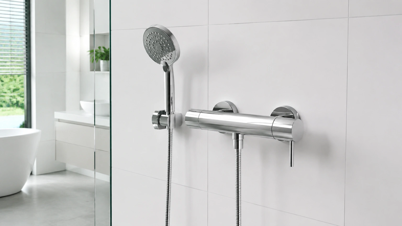 Sen tắm Hàn Quốc đồng mạ crom gắn tường