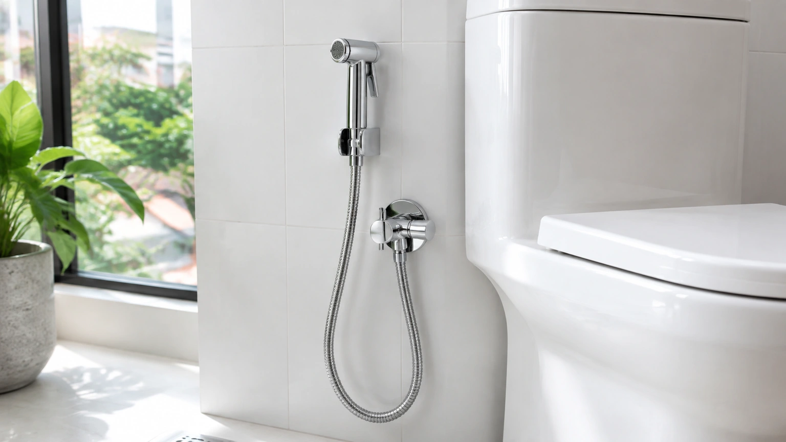 Vòi xịt vệ sinh Hàn Quốc chất liệu đồng thau mạ crom